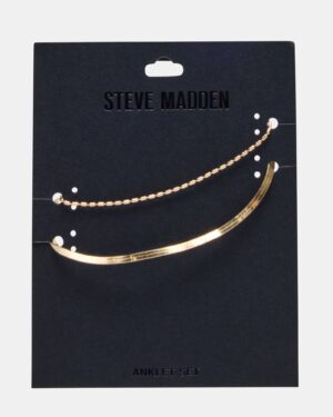 Herringbone Chain Anklet Set Gold