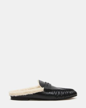 Rafe Faux Fur Black Leather